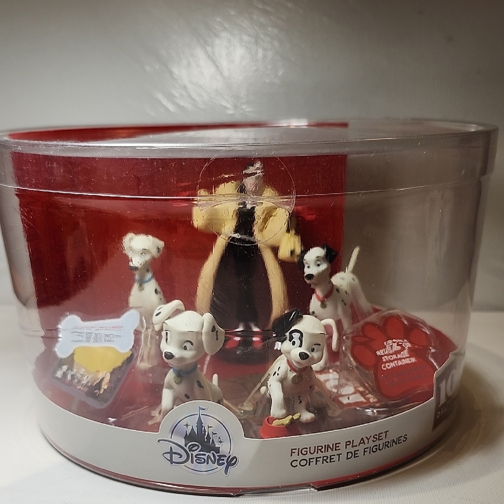 New  Disney Dalmatian and Cruella Figurine Set - Red and White